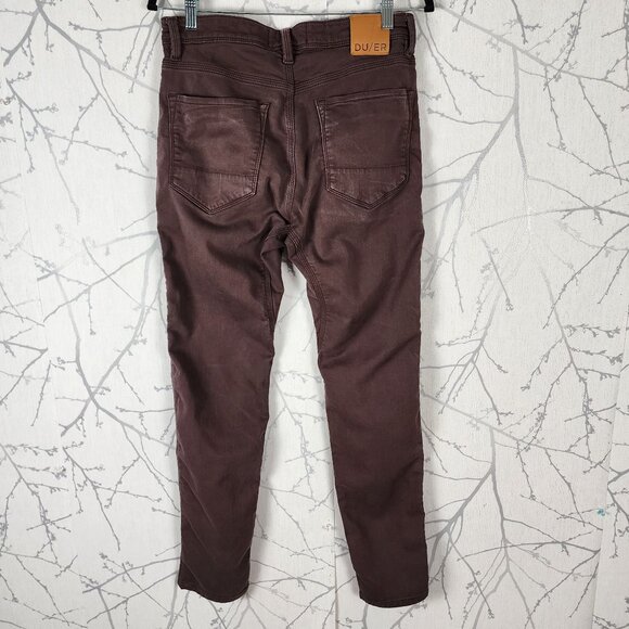 DU/ER Orange Brown Sateen Stretch Mid Rise N2X Slim Fit Pants - Picture 2 of 10